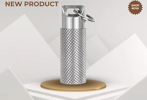 Titanium Pill Box Keychain - Waterproof Mini Pill Organizer for Travel - Picture 1 of 6