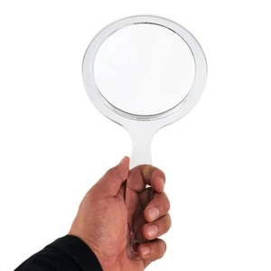 Round Hand Held Magnifying Makeup Mirror 10X 1X Clear Acrylic Double-Sided Mi... - Picture 1 of 6