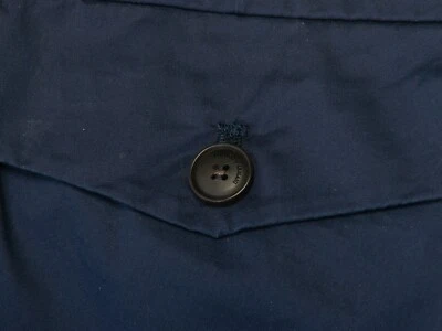 Emporio Armani Blue Pleated Cotton Pants 26894 - Imagem 1 de 3