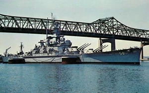 Cartolina trasporto nave barca corazzata Massachusetts 1971 - Foto 1 di 2