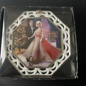 Vtg Enesco 1996 BARBIE HOLIDAY DANCE 1965 Porcelain Christmas Ornament in box - Picture 1 of 6