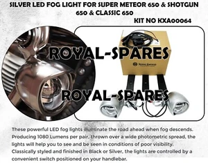 SILVER LED FOG LIGHT FIT FOR R.E SUPER METEOR 650 & SHOTGUN 650 & CLASSIC 650 - Picture 1 of 22
