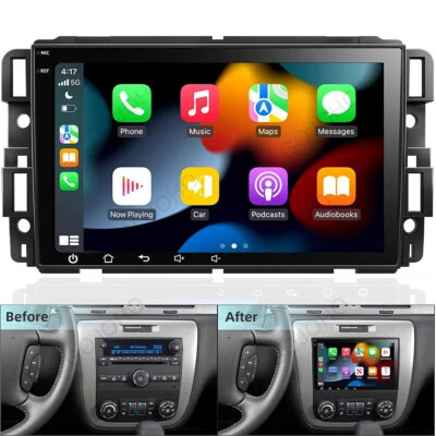 Carplay Android 13 For GMC Yukon Chevy Silverado Sierra Car Stereo Navi BT Radio - Image 1 of 4