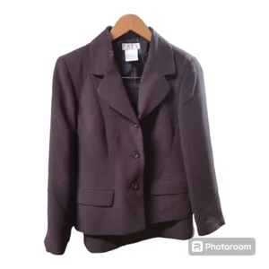 Vintage 2 pc Worthington Womens Skirt Suit Dark Brown Size 8 - Picture 1 of 5