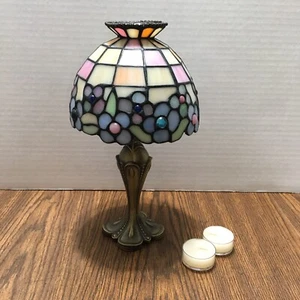 Partylite Tiffany Stil Buntglas Hortensie Teelicht Lichterkette Lampe 10,5" - Bild 1 von 12