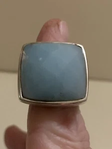 BÂRSE 925 Silver Faceted Chalcedony Ring Size 7 Thailand - Picture 1 of 8