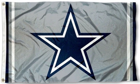 Dallas Cowboys Grey Flag ~ Blue Star ~ Large 3'X5' ~ NFL Banner ~ FREE SHIPPING Cover