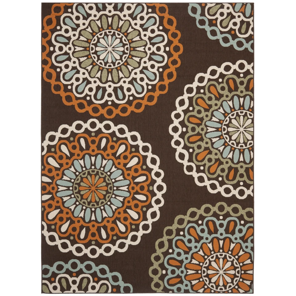 Safavieh Veranda Chocolate & Terracotta Area Rug 8' '2"
