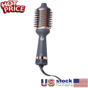 2-IN-1 Hot Air Hair Dryer Brush Volumizer Negative Ion Curling & Straightening - Bild 1 von 8