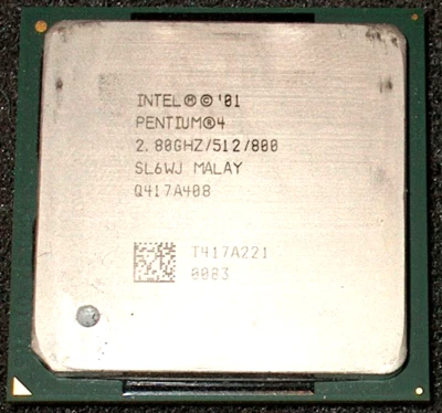PROCESADOR INTEL PENTIUM 4 2,8 GHz, bus 800 MHz, SL6WJ, SOCKET 478, VENDEDOR DE EE. UU. Foto 1 de 2