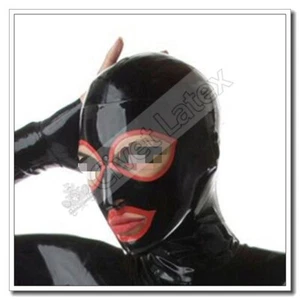 Latex Rubber Gummi Hoods Masks With Red Trims Sexy Cool Play Customized A79 - Bild 1 von 5