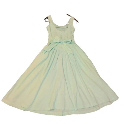 Vtg 80's Joni Blair Dress Sz 7 Pastel Blue Green Stripes Floral Retro Sundress - Image 1 of 4