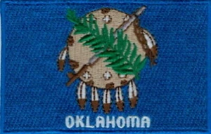 Parches bordados bandera del estado de Oklahoma EE. UU. 3"x2" planchados - Imagen 1 de 1
