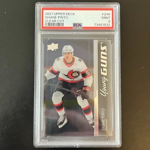 2021-22 Upper Deck Young Guns Clear Cut Rookie #246 Shane Pinto PSA 9 MINT Sens