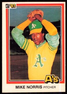 1981 Donruss Mike Norris Oakland Athletics #118