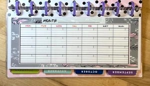 Calendario de Mes Forrado Tablero Sin Fecha 4 Usos con Planificador Feliz Clásico Ajustado~ - Imagen 1 de 4
