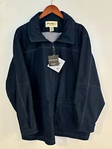 Eddie Bauer Midweight Water Resistant Jacket Dark Blue w/ Hood XXL - Picture 1 of 16