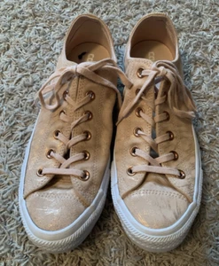 Converse All Star Women's Size 9 Pink Shimmer/Rose Gold Canvas Low Top Lace-Up - Picture 1 of 16