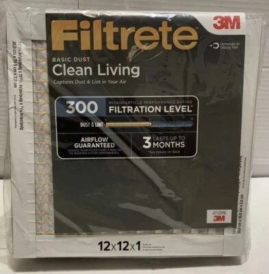 Filtro de aire Filtrete 12x12x1, MPR 300, polvo básico de vida limpia, paquete de 6 Foto 1 de 4