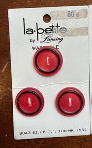 La Petite Vintage Bottoni Rossi di Lansing Set di 3 Lavabili 3/4" - Foto 1 di 3