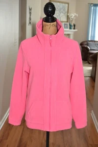 Vineyard Vines Super Soft Full Zip Women's Large Fleece Bright Pink Jacket - Picture 1 of 8