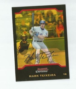 A412 MARK TEIXEIRA 2004 BOWMAN CHROME GOLD REFRACTOR 40/50 #63 RANGERS RARE SP