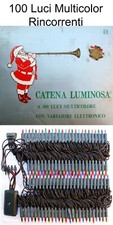 Serie Catena Luci Natale 100 Piselli rincorrenti colorati Vintage Collezionismo