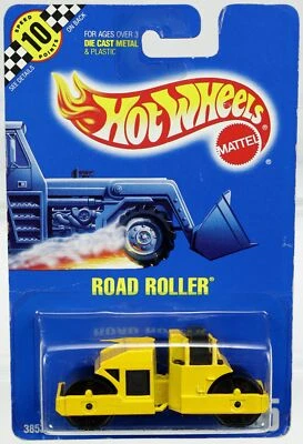 Hot Wheels Road Roller - 3853 Never Removed from Package 1990 Yellow 1:64 - Image 1 of 4