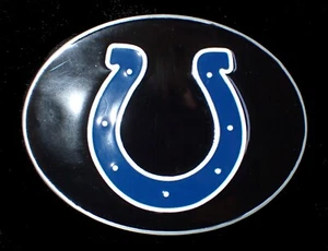 INDIANAPOLIS COLTS OVAL LOGO BELT BUCKLE LICENSED SISKIYOU PEWTER & ENAMEL NEW - Picture 1 of 2
