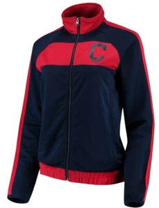 Cleveland Indians G-III 4Her by Carl Banks Women's Navy Red Punt Track Jacket M - Picture 1 of 4