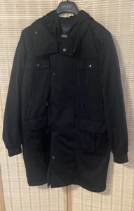 Zara Man Mantel schwarz mittellange Jacke mit Kapuze Gr. XL - Bild 1 von 4