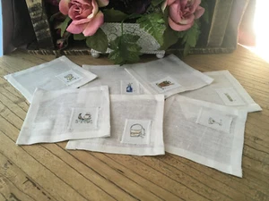 Juego de 7 posavasos de lino de Offspring de Jenny Silitch - Imagen 1 de 9