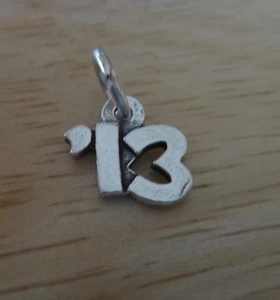 Sterling Silver 10mm '13 School Graduation Anniversary Birth Year for 2013 Charm - Picture 1 of 1