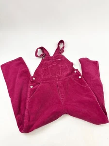 Genuine Overalls Girls Large Pink Pockets Corduroy Adjustable Strap Square Neck - Picture 1 of 8