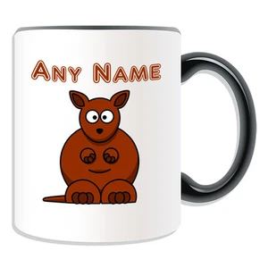 Personalisiertes Geschenk Känguru Becher Spardose Tasse personalisieren Name Tee Kaffee albern Junge - Bild 1 von 20