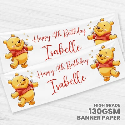BANNERS PERSONALIZADOS PARA DECORAÇÃO DE FESTA DE ANIVERSÁRIO WINNIE THE POOH - Imagem 1 de 3