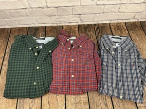 Lot of 3 Vintage Tommy Hilfiger Plaid Long Sleeve Shirt Size Large L Plaid - Bild 1 von 18
