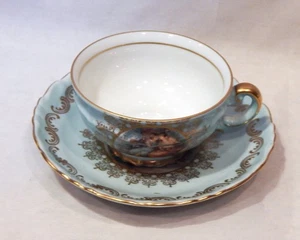 Mitterteich Bavaria Demitasse Cup and Saucer Set Romantic Scenes - Picture 1 of 6