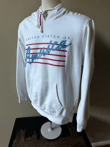 RSVLTS United States Of America 2-Pocket Hoodie Sweatshirt (L) White - Picture 1 of 7