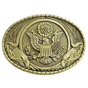 US Seal Solid Brass Belt Buckle Made in USA - Picture 1 of 2