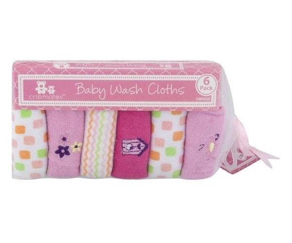 Paquete de 6 paños para bebé niña Cribmates Foto 1 de 4