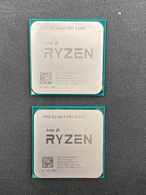 2 x AMD RYZEN 3 PRO 2200G CPU 4 CORES 4 THREADS SOCKET AM4 TDP 35W 3.5GHz - Image 1 of 4