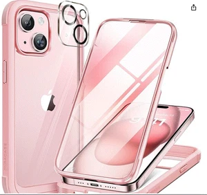 FUNDA DE CRISTAL MIRACASE PARA iPHONE15 PLUS - ROSA - Imagen 1 de 1