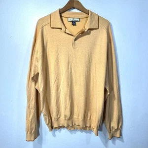 Tommy Bahama Polo Shirt Mens XL Silk Blend Long Sleeve Casual Tan Brown - Picture 1 of 9