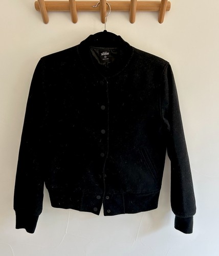 Bomber Kate Spade Saturday donna taglia XS nero corto lana Varsity