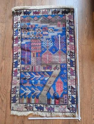 Afghanischer Kriegsteppich ca. 140 x 80 / Gebetsteppich / Perserteppich - Bild 1 von 4