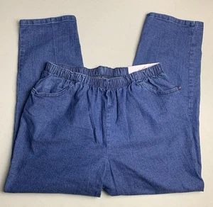 Chic Comfort Collection Women’s Plus Legging 18W Petite Stretch Denim Blue Pants - Picture 1 of 13