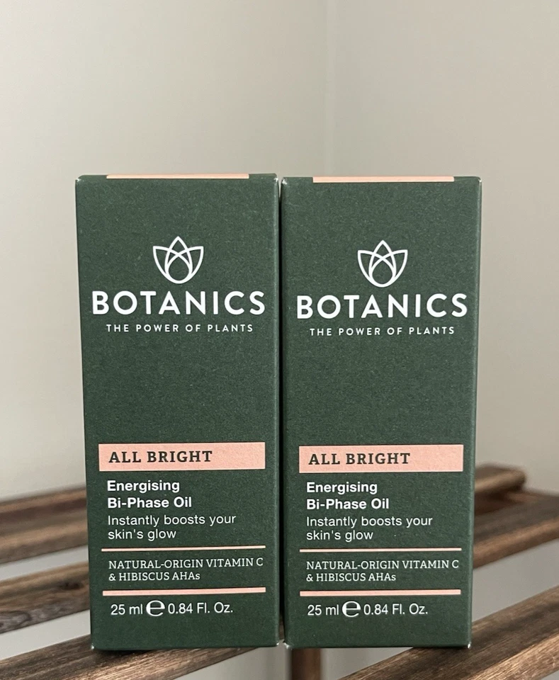 Botanics Facial Face Oil Glow All Bright Energising Bi-Phase Oil .84 fl oz