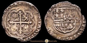 Felipe II 1 Real (3,31 grammi) (1572-1589) MESSICO Ensayador O CAL-226 MBC+ - Foto 1 di 3