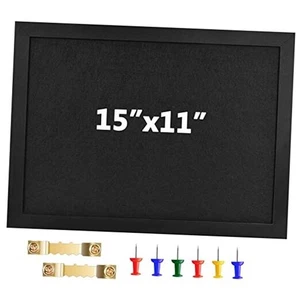 Cork Board Bulletin Board Wood Framed Display with Felt, Pin Board 1 pack Black - Picture 1 of 8